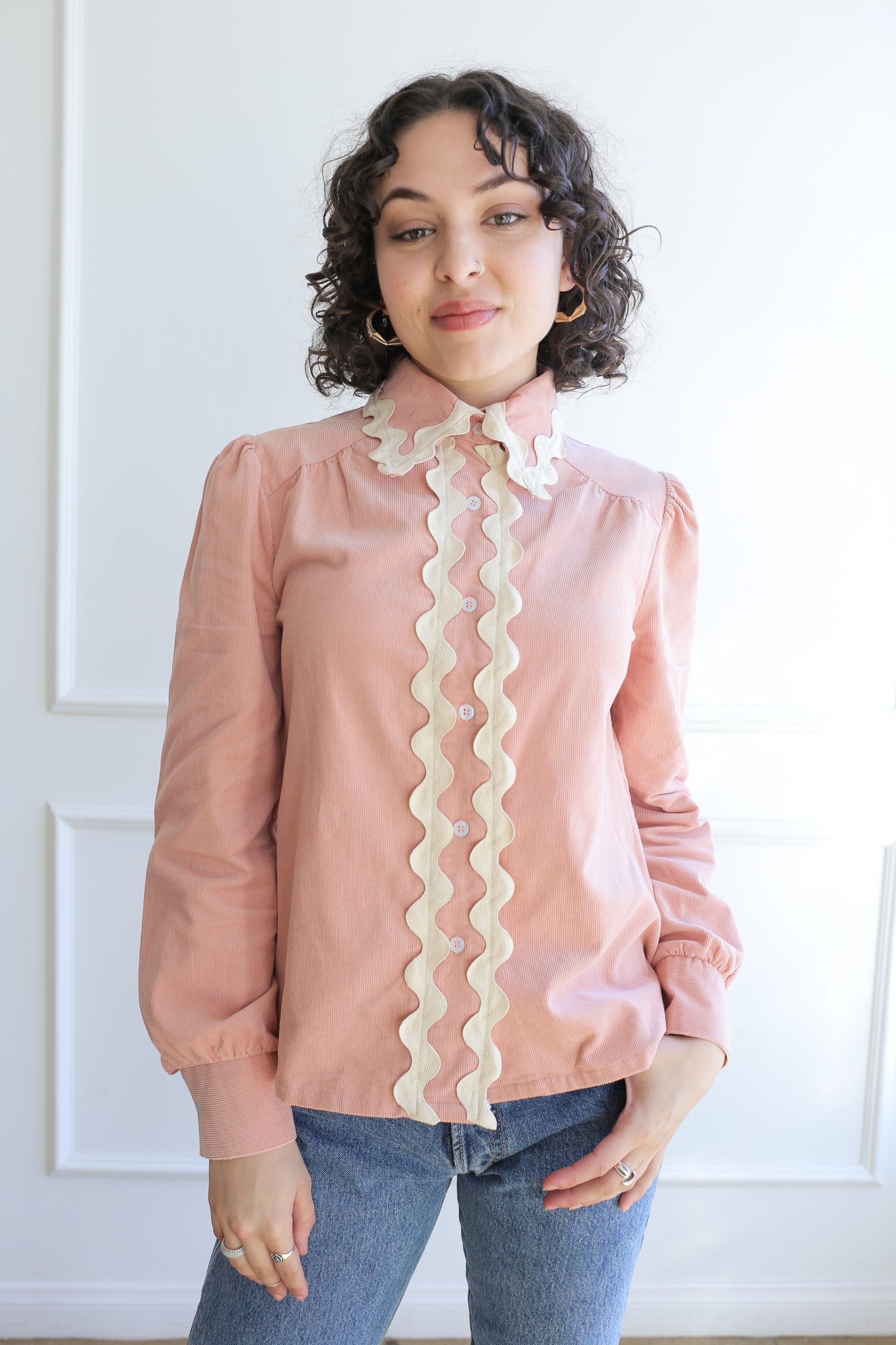 Tanya Top - Baby Cord in Petal