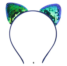 Load image into Gallery viewer, Sequin Cat Ear Headband - Several Colors

