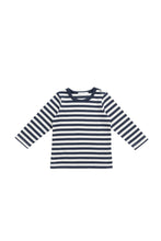 Load image into Gallery viewer, Pima Cotton Vinny Long Sleeve Top - Essential Stripe Charter/Cloud
