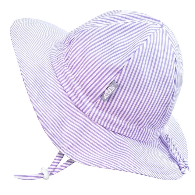 Kids Cotton Floppy Hat | Purple Stripes
