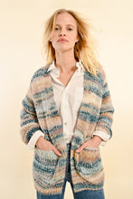 Load image into Gallery viewer, Open Front Marled Cardigan - Blue
