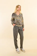 Load image into Gallery viewer, V-Neck Marled Sweater - Grey
