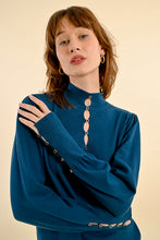 Load image into Gallery viewer, Detailed Knit Sweater - Petrol Blue
