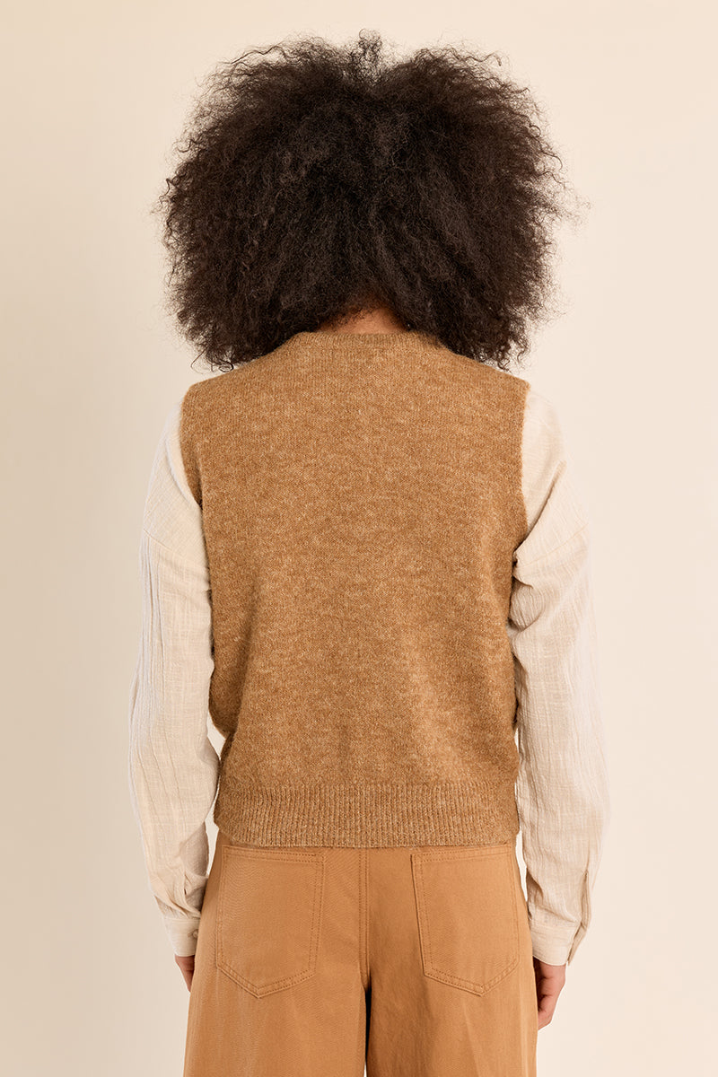 Cable Vest - Camel
