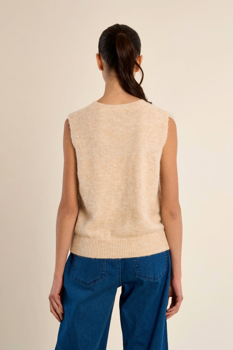 Cable Vest - Cream