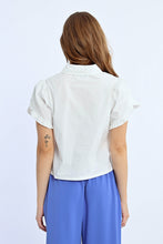 Load image into Gallery viewer, Ruffle Detail S/S Shirt - White
