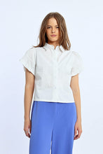 Load image into Gallery viewer, Ruffle Detail S/S Shirt - White
