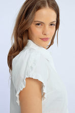 Load image into Gallery viewer, Ruffle Detail S/S Shirt - White
