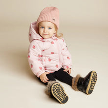 Load image into Gallery viewer, Strawberry Print on Rose Hooded Packable
