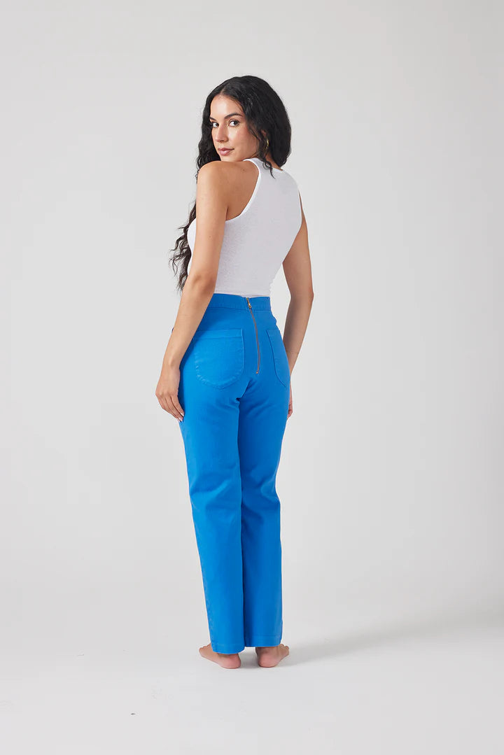 Zip Back Jeans - French Blue