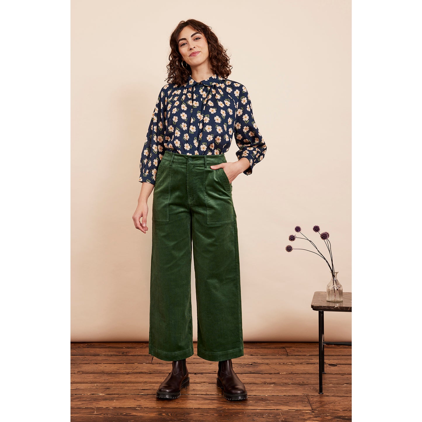 Nora Cropped Trouser - Green
