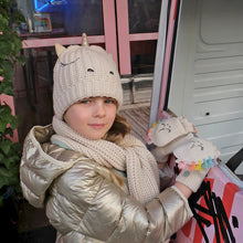 Load image into Gallery viewer, Rainbow Unicorn Knitted Hat
