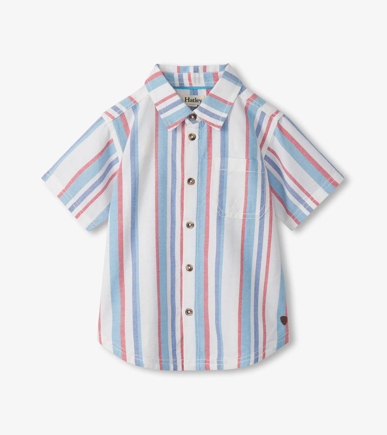 Nautical Stripes Woven Button Down Shirt