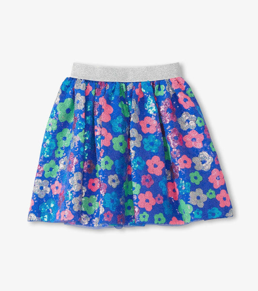 Party Flowers Sequin Skirt