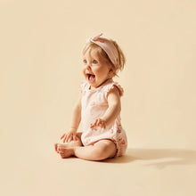 Load image into Gallery viewer, Peaches Organic Pointelle Ruffle Growsuit
