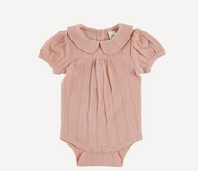 Load image into Gallery viewer, Short Sleeve Peter Pan Bodysuit - Dusty Rose
