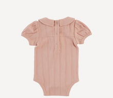 Load image into Gallery viewer, Short Sleeve Peter Pan Bodysuit - Dusty Rose
