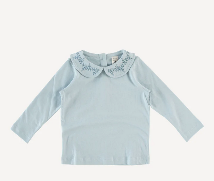 Long Sleeve Embroidered Peter Pan Tee