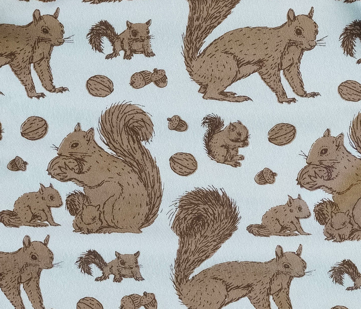 Long Sleeve Little Ruffle Tee - Squirrels