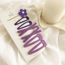 Load image into Gallery viewer, Solid Barrette Set Purple
