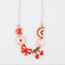 Load image into Gallery viewer, Hearts &amp; Cherries Enamel Charm Necklace
