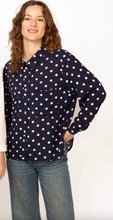 Load image into Gallery viewer, BF Blouse - Navy Polkadot

