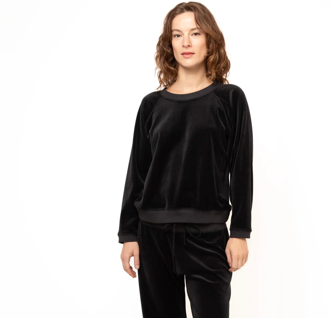 Velour Sweatshirt - Black