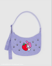 Load image into Gallery viewer, Medium Nylon Baggu Crescent Bag - Embroidered My Melody Strawberry
