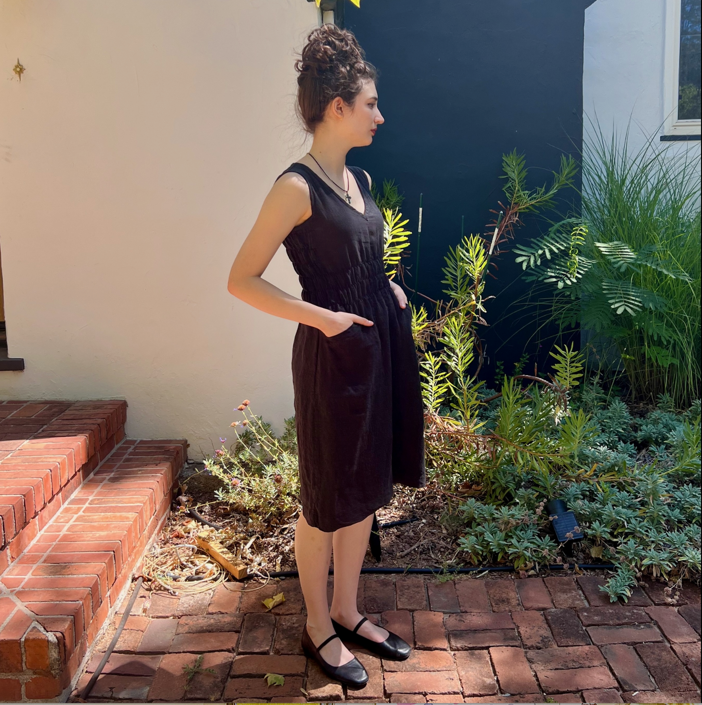 Fiji Dress - Black Linen