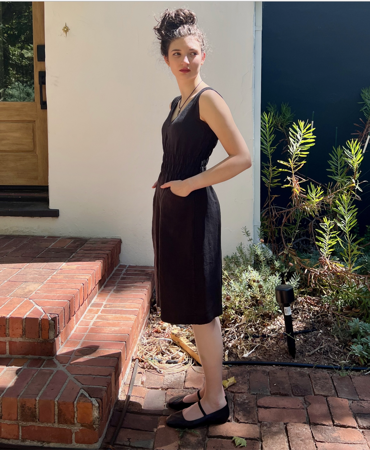 Fiji Dress - Black Linen
