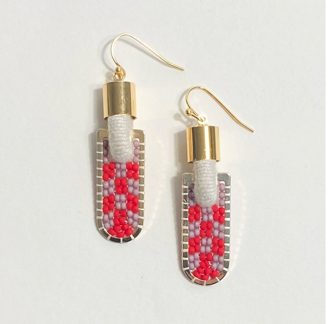 Checkered Geometric Earrings