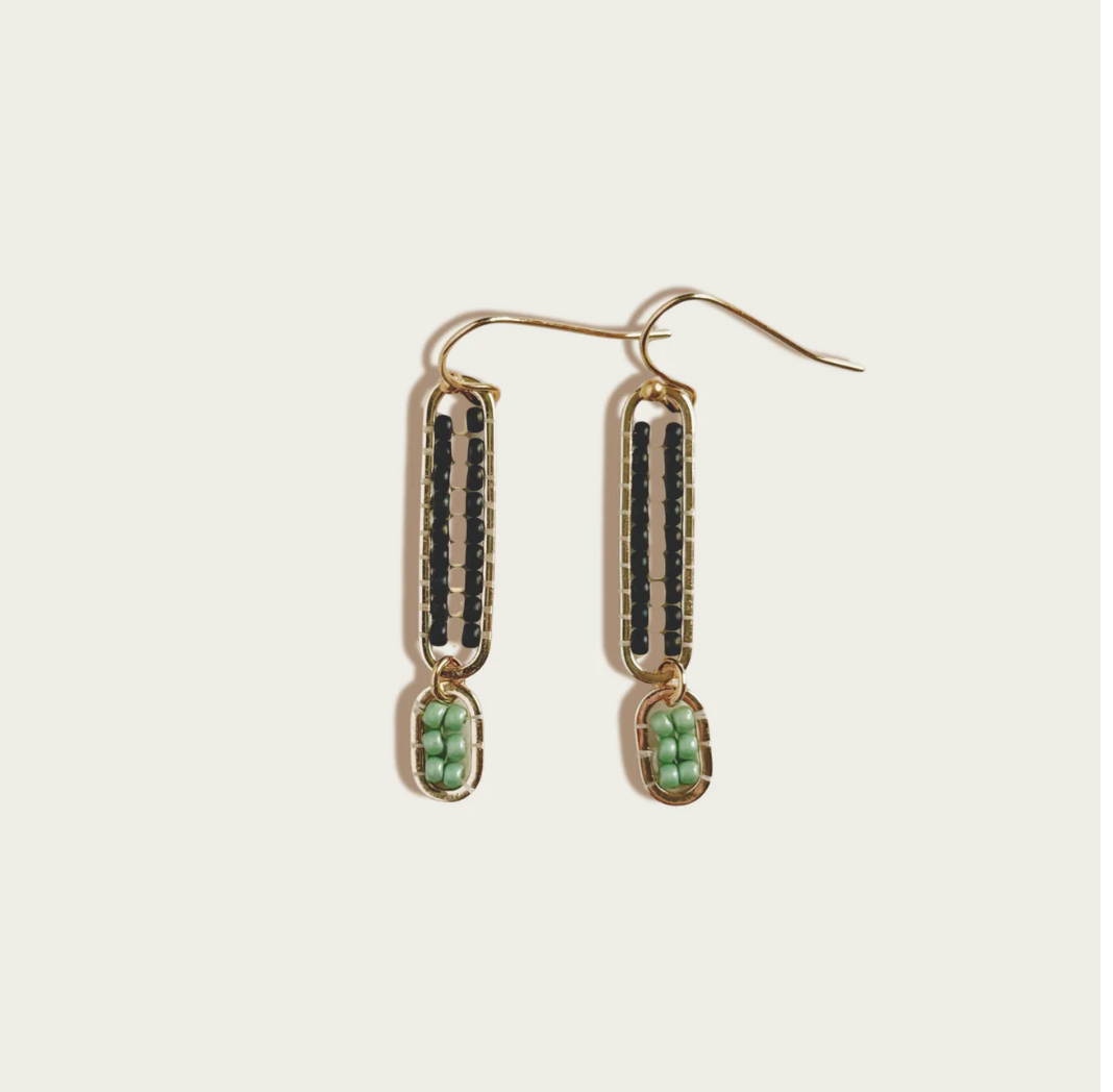 Stripe Beaded Earrings