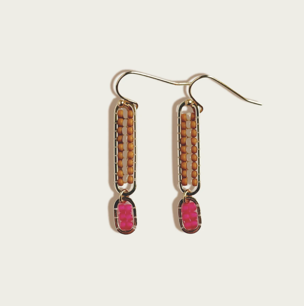 Stripe Beaded Earrings