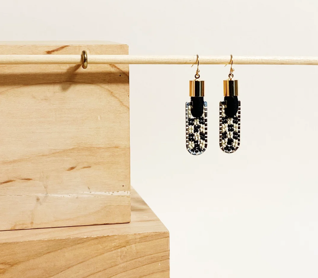 Checkered Geometric Earrings