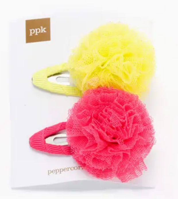 Tulle Pompom Hair Clip - Several Colors