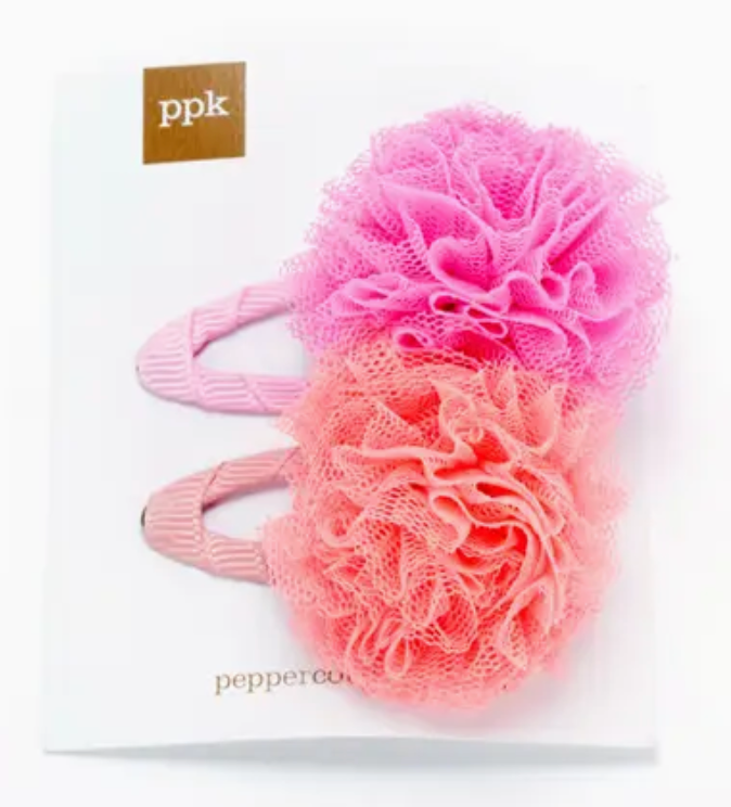 Tulle Pompom Hair Clip - Several Colors