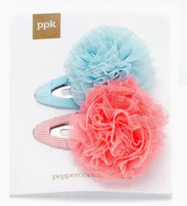 Tulle Pompom Hair Clip - Several Colors