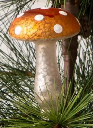 Clip-On Glass Mushroom Ornaments - several styles