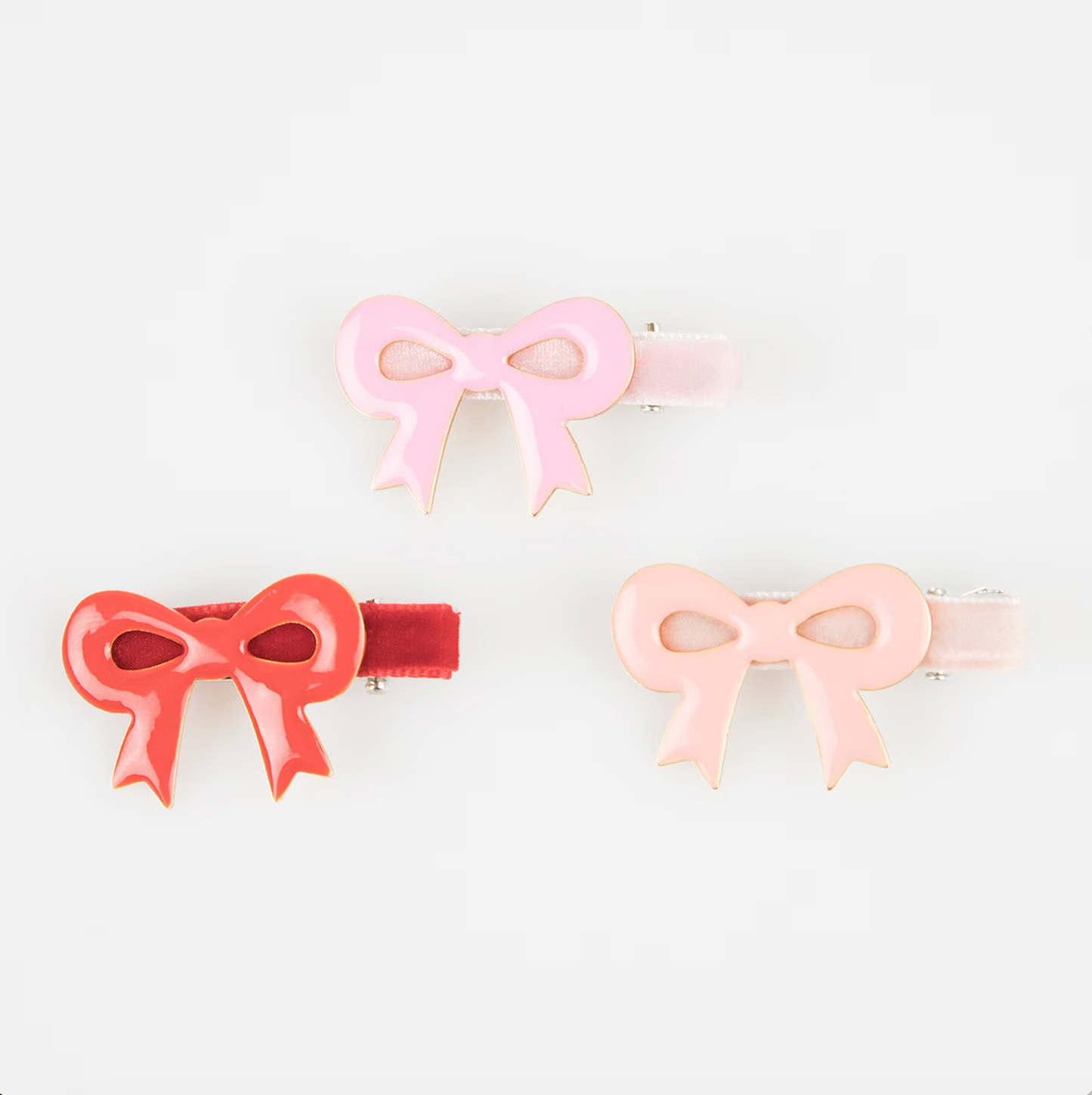 Valentine's Bow Hair Clips (x6)
