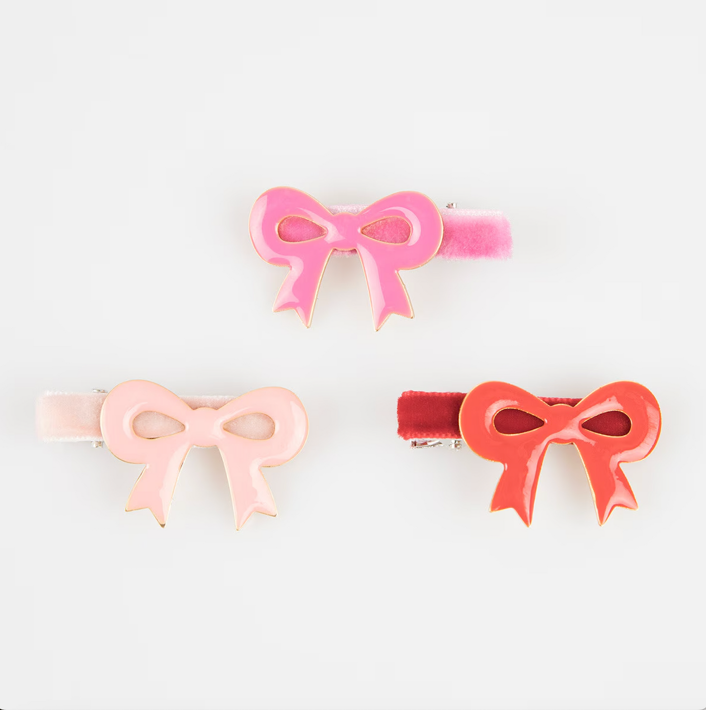 Valentine's Bow Hair Clips (x6)