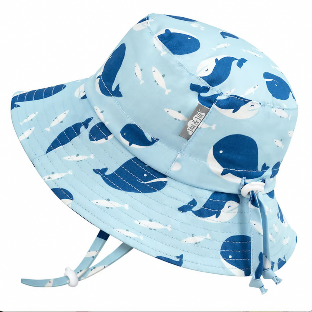 Kids Cotton Bucket Hats | Blue Whale