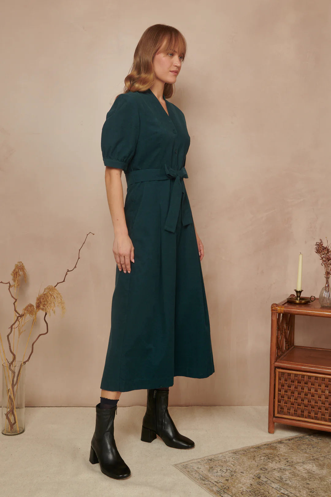 Stella Needlecord Deep Teal Jumpsuit