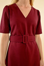 Load image into Gallery viewer, V-Neck Belted Dress
