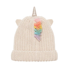 Load image into Gallery viewer, Rainbow Unicorn Knitted Hat

