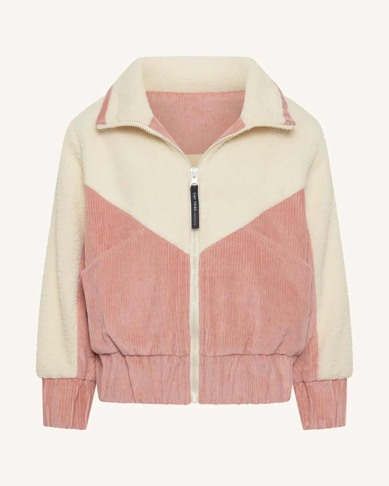 Girls Corduroy Sherpa Zip Jacket Dusty Rose 6T