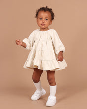 Load image into Gallery viewer, Corduroy Tiered Dress - Ivory
