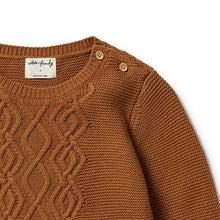 Load image into Gallery viewer, Knitted Cable Kids Sweater - Spice
