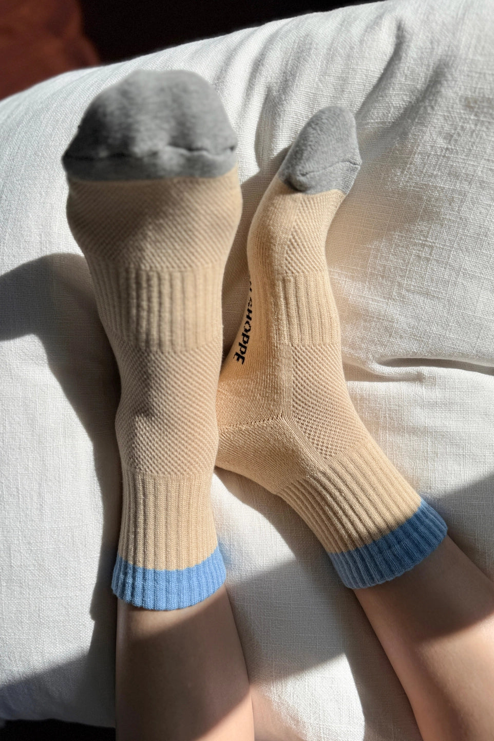 Color Block Girlfriend Socks - Yellow/Blue