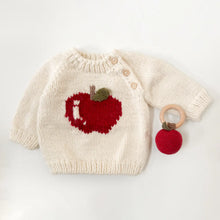 Load image into Gallery viewer, Teether Apple Cotton Crochet Rattle
