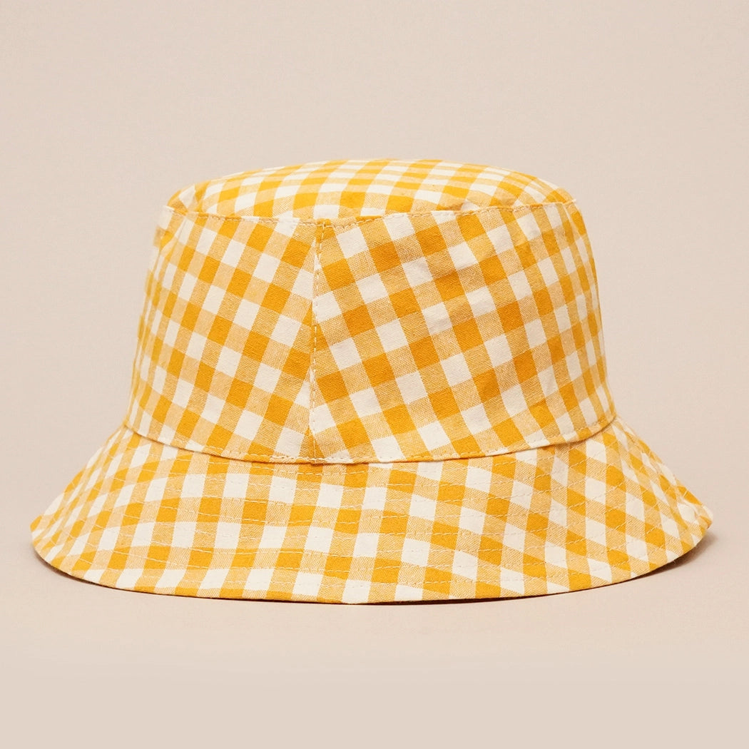Gingham Reversible Bucket Hat - Several Colors